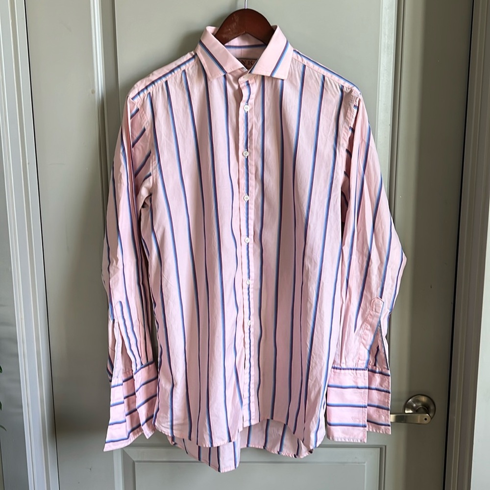 Pink by Thomas Pink Men’s Button Up Shirt Size 15 1/2 34 LIKE NEW BIG & TALL